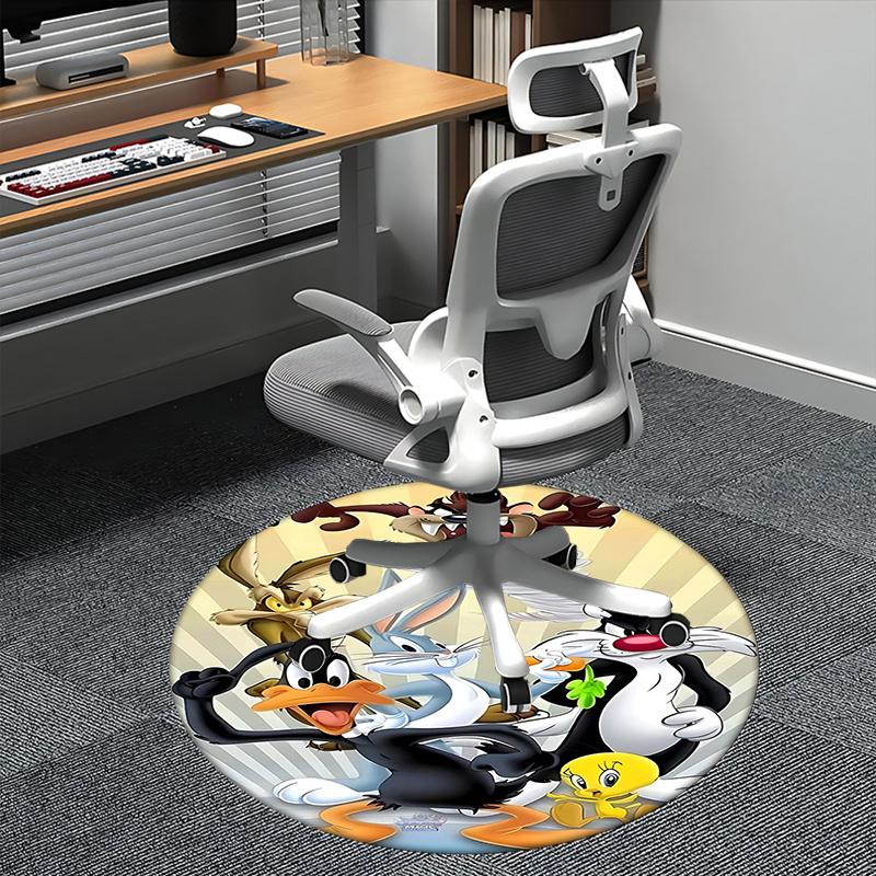 

Looney Tunes, Chair mat Round Rug Office carpet, Machine Washable, Non slip, Suitable for Living Rooms, Bedrooms 80cm