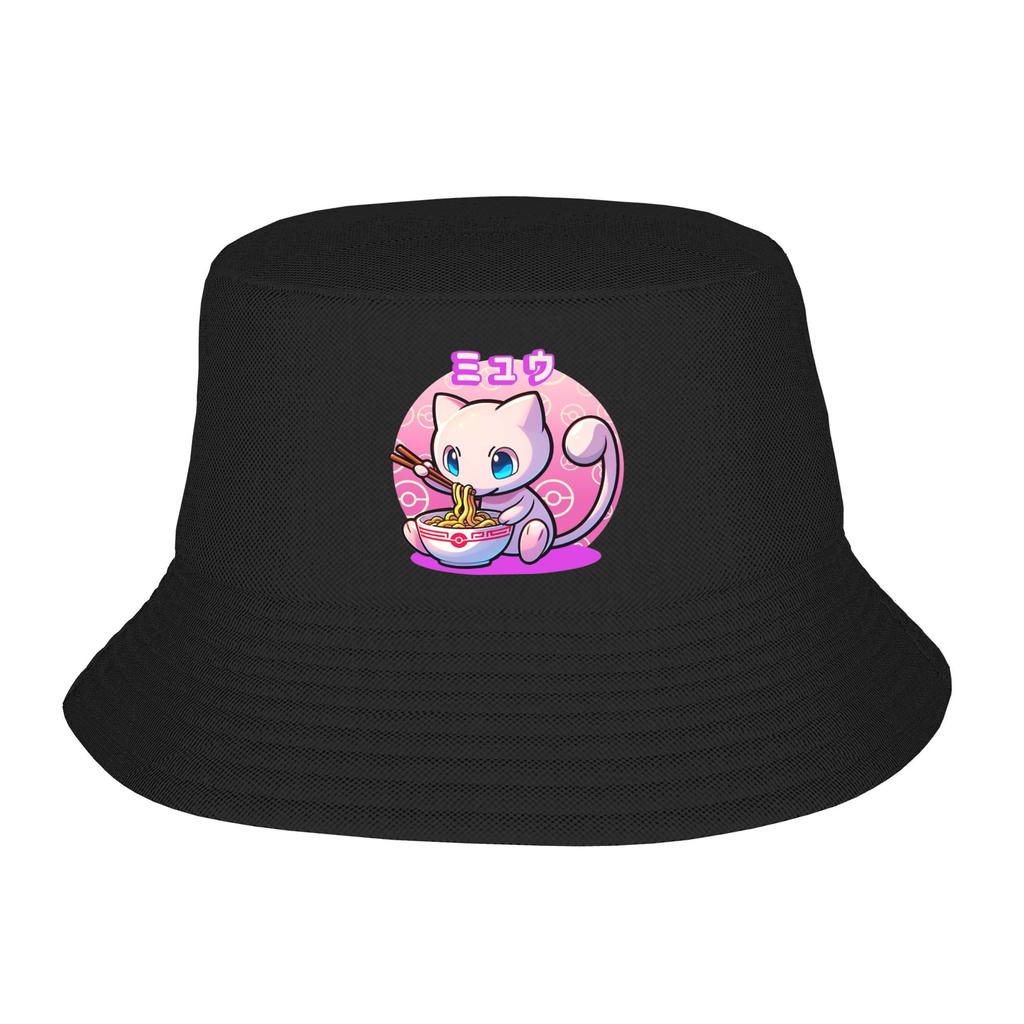 Stylish Cute Psychic Creature Eating RaUnisex Pokemon Bucket Hat Girl Lightweight Camping Fishing FisherUnisex Cap Bob Hats