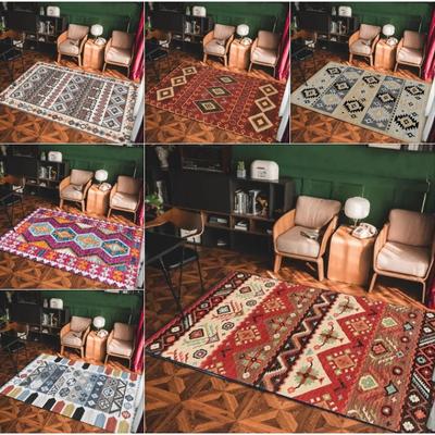 Marokko Slaapkamer Etnisch Tapijt Huis Dik Antislip Tapijt Pluizig Zacht Studiekamer Vloermat Retro Amerikaanse Tapijten voor Woonkamer Decor