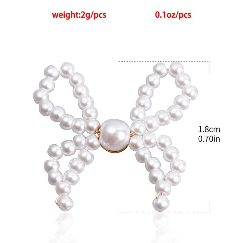 Fashionable Bow Shaped Ear Pendant Vintage Bowknot Earrings Simple Imitation Pearls Eardrop Jewelry for Women Girls