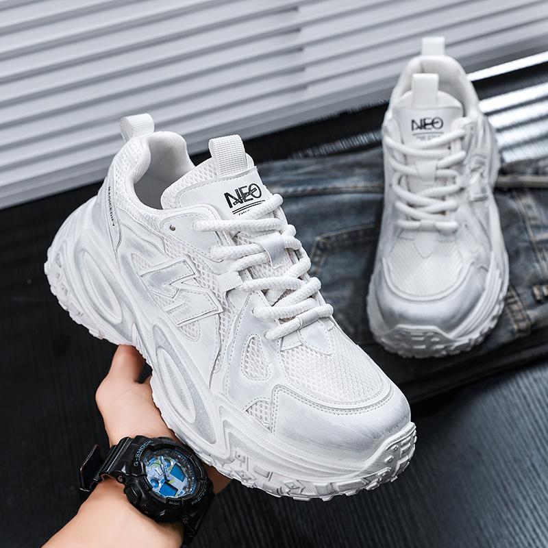 New Fashion Men 's Four Seasons Comfortable Thick Sole Shoes Students BoysTrending Soft Sole Breathable Casual Running Sneakers