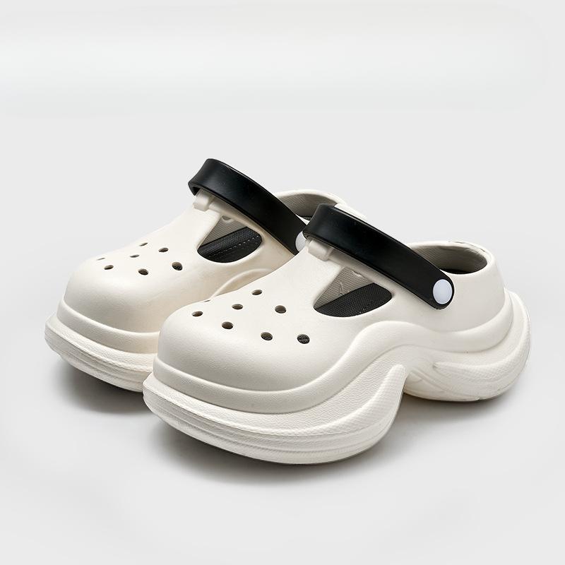 

Обувь, увеличивающая рост, Клоги на толстой подошве, Нескользящая пляжная обувь, Модные и универсальные шлепанцы 40