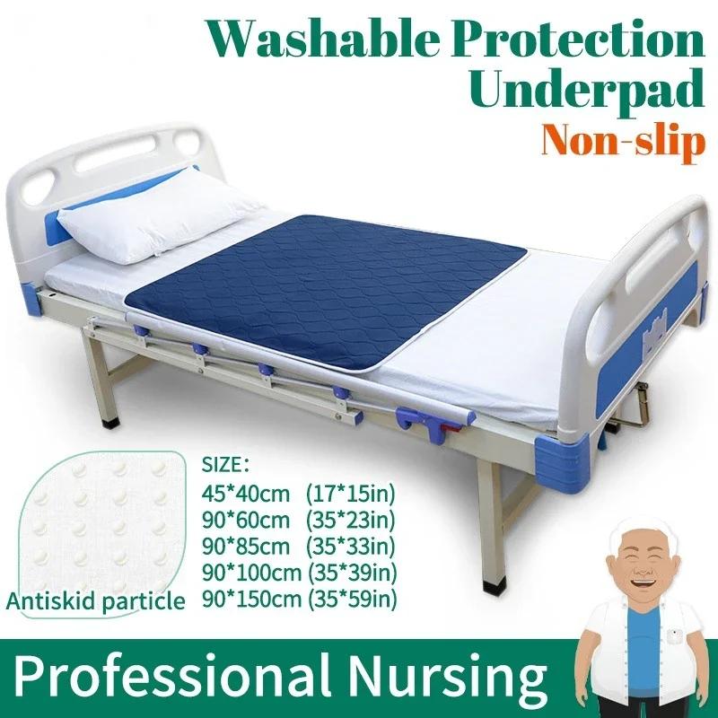 Washable Incontinence Bed Pad for Elderly Adults Thickened Waterproof Reusable Diaper Mattress Paralyzed Bedridden
