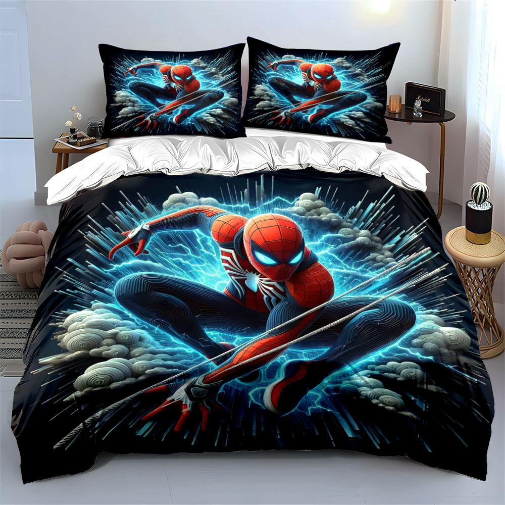 Spider-Man Amidst Electric Bursts. Bedding Sets Duvet Cover Sets Duvet Covers Pillowcases(1 * Duvet Cover 2 * Pillowcases Without Duvet Insert)
