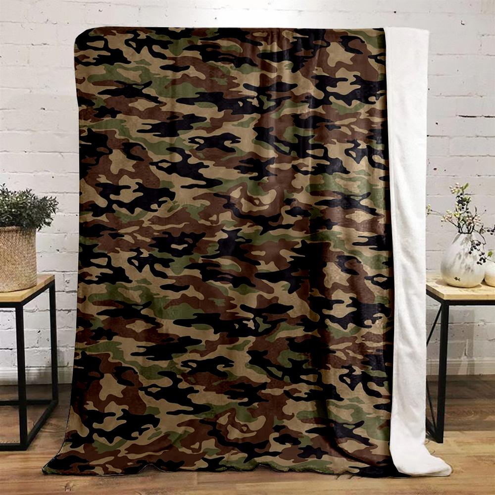Camouflage Pattern warm quiltfor Stylish Decor Flannel blanket for bedroom, living room, sofa, and nap sofas