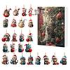 2025 Holiday Advent Calendar Cow Ornaments Christmas Advent Calendar Acrylic Cartoon Highland Cow Hanging Decorations Home Decor