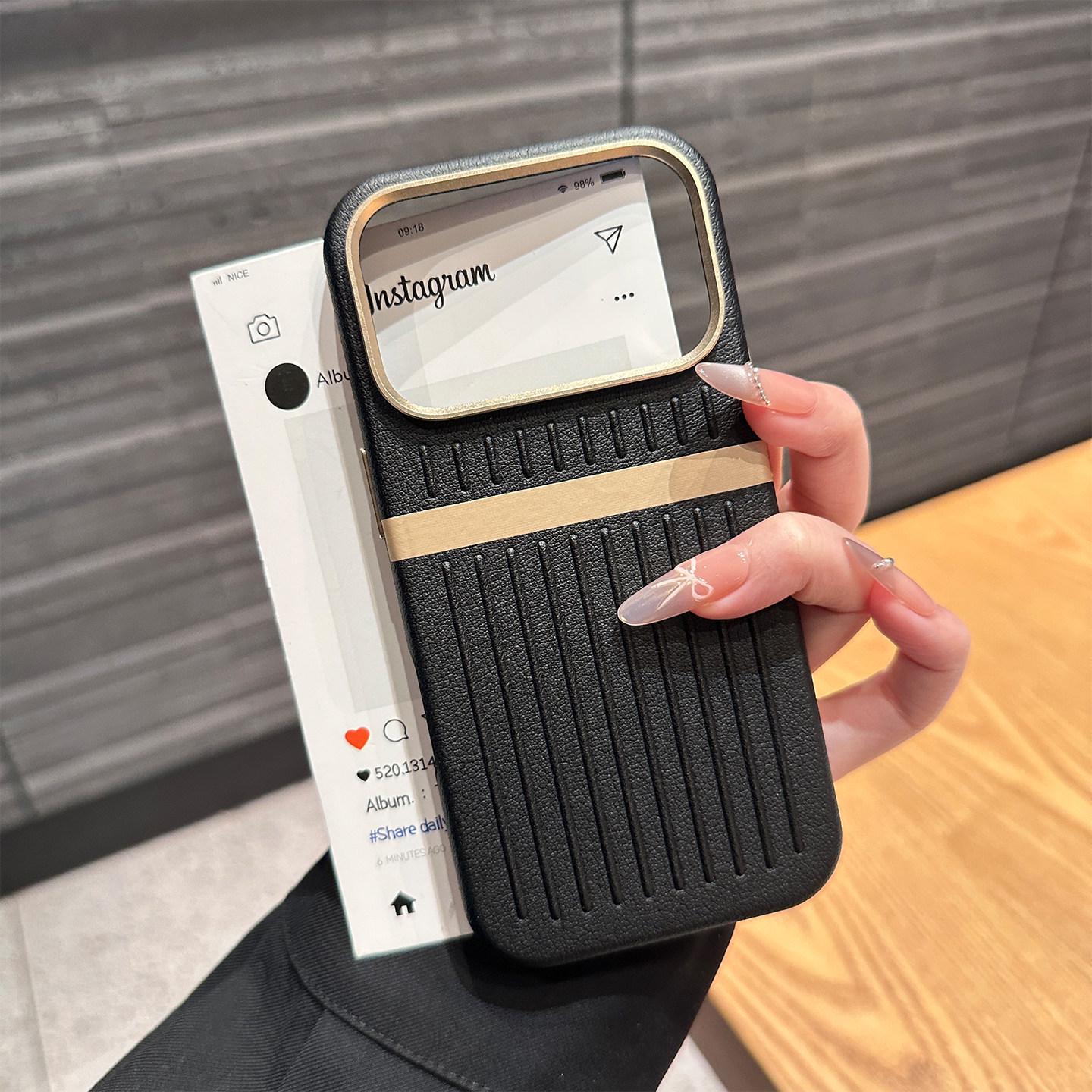 

Compatible iPhone 17 Pro Max Corrugated Stripe Magnetic Case with AI Button - Apple 16 Protective Cover iPhone 17 Pro