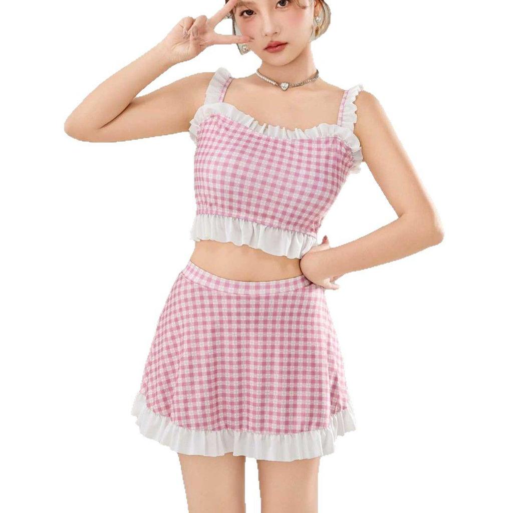 High-end Women's Split Korean Style Fashion Swimsuit - Slimming, Conservative, Tummy Control for Seaside Vacation or Hot Spring