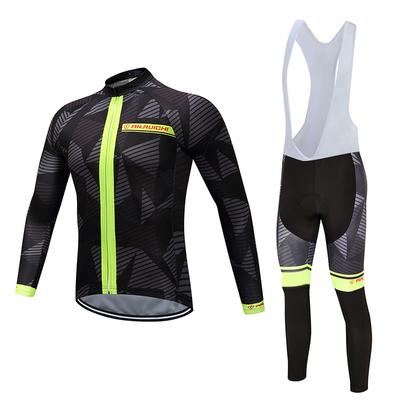 Riding Bicycle Jerseys Cycling Clothing Set Men Long Sleeve White Bib Pants Bicycle Clothes Suit