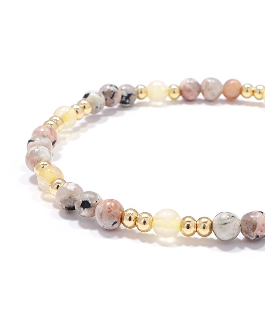 Polalita Pink Jasper & Gold Hema Bracelet (Plt-Br-120_Yl)