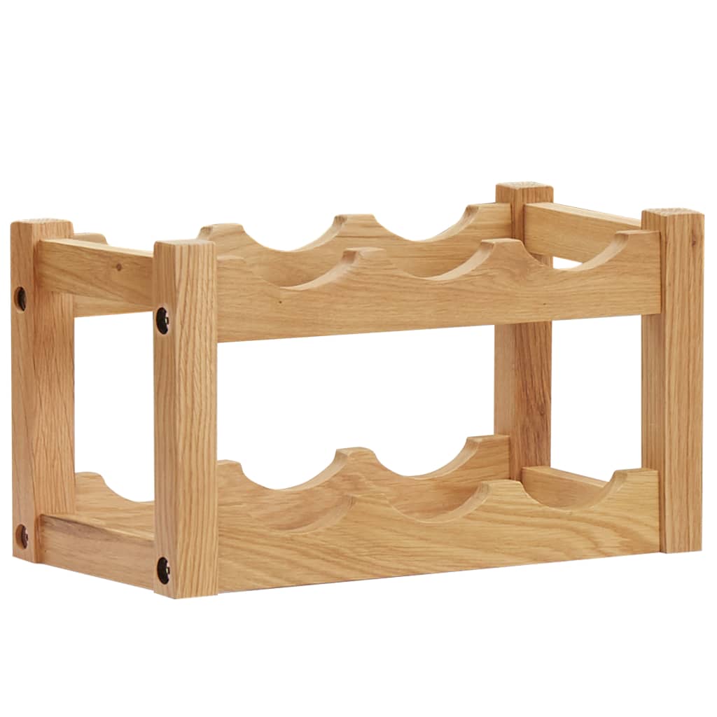6 Bottle Wine Rack 37 x 21 x 21 cm Solid Oak Wood