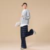 IEF Fashion Winter Plaid Lined Wide-Leg Pants