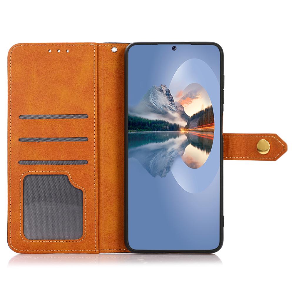 KHAZNEH For Oppo A58 5G Leather Wallet Phone Cover Foldable Stand Cowhide Texture Case