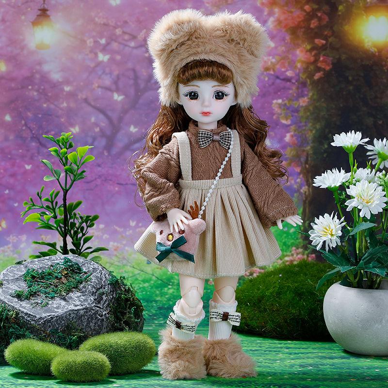 30cm Fat Doll 6 Points Bjd Princess Suit Clothes Lolita Skirt Dress Up Toy Girl Doll
