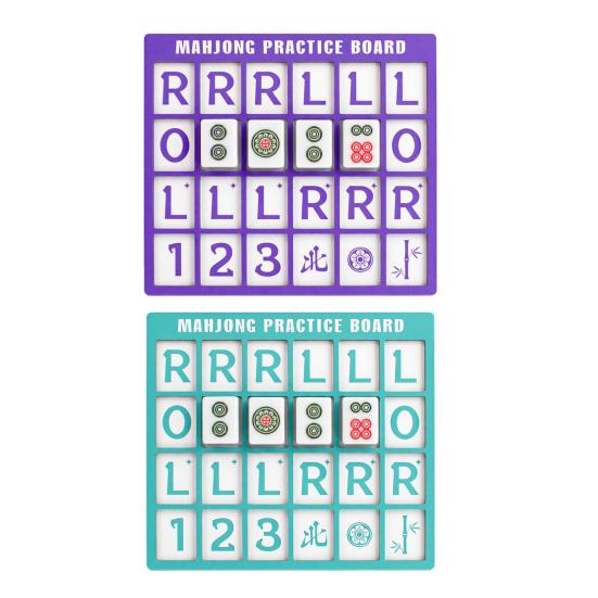 Huaqianguhh Mahjong Practice Board with RLO Charleston Guide & 24 Slots, 3D Printed Solo Trainer, American Strategy Aid for Home Learning Beginners
