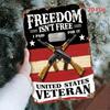 Vintage Freedom Isn't Free Metal Sign Garage Wall Decor Tin Plaque Poster