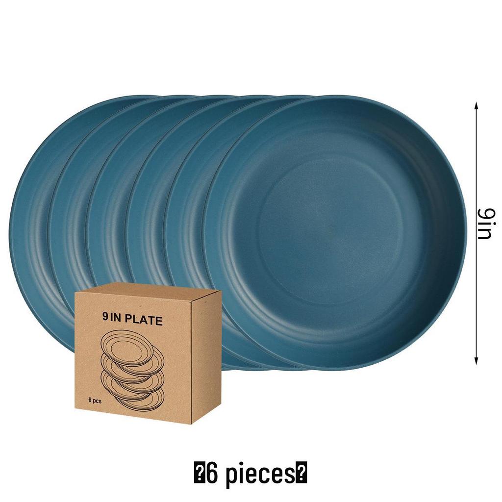 Eco-Friendly Wheat Straw 24-Piece Dinnerware Set: Plates, Bowls, Cups & Cutlery