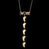 Diamond-Inlaid "MOM" Engraved Necklace with Personalized Paw Print Pendant