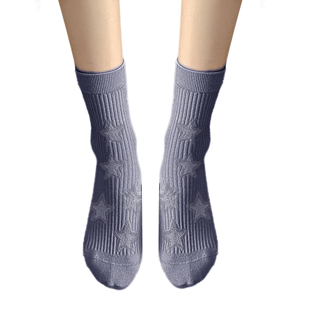 Japanese Fashion Star Pattern Socks Women College Style School Girls Crew Socks Casual Streetwear Middle Tube Socks