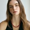 Burning Berry Carnelian Necklace (8mm) Red Carnelian Gemstone Bead Necklace