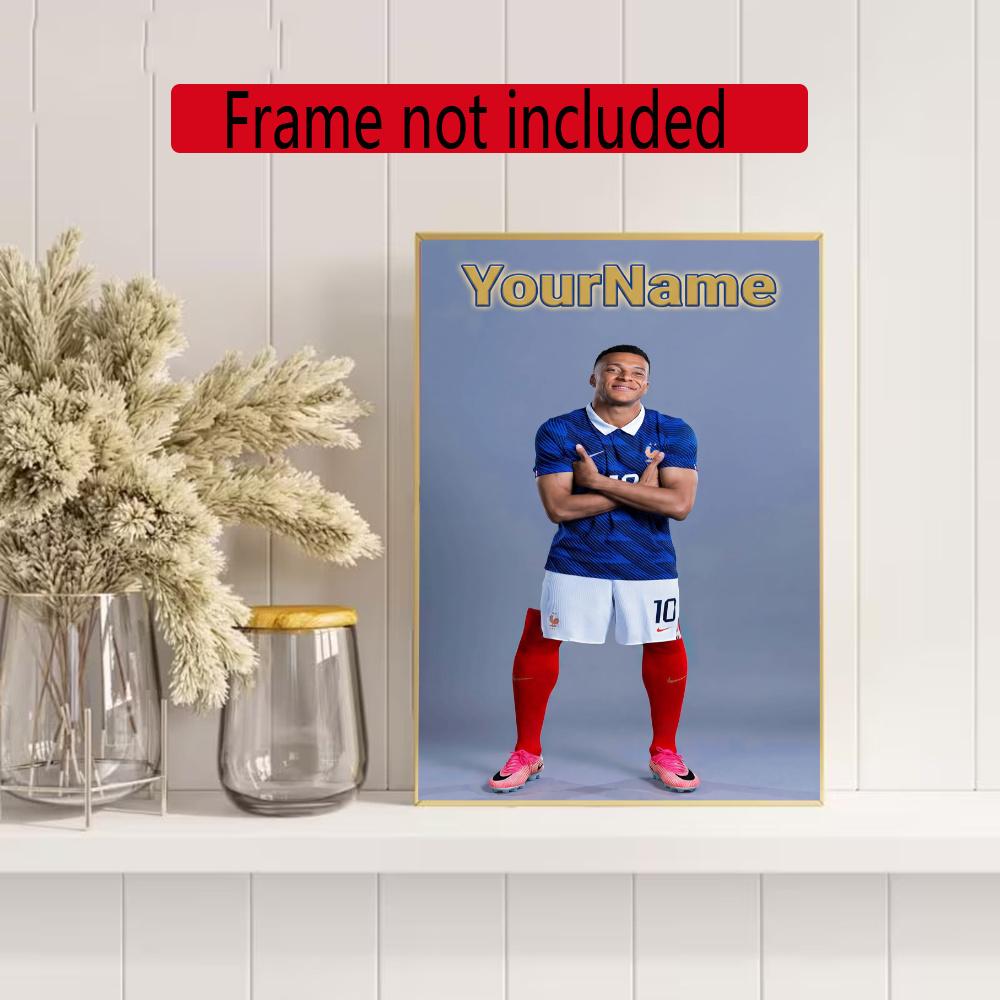Mbappe Customize Your Name Diamond Painting Round Diamond Diy Frameless Holiday Artwork Suitable For Home Office Wall Decoration