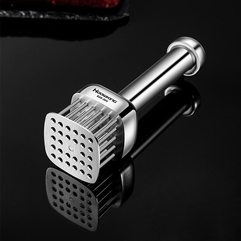 304 Stainless Steel Meat Hammer Needle Steak Tender Needle Pork Chop Loose Meat Needle Hammer Stainless Steel Hole Piercer