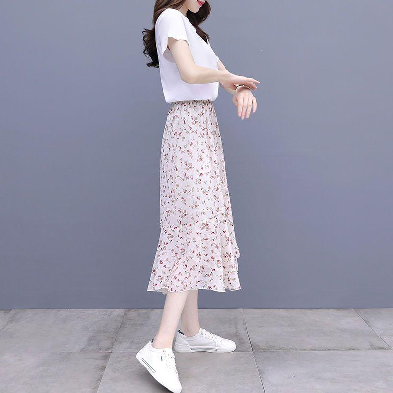 Fustă plisată de vară pentru femei, talie înaltă, florală, linie A, fustă de lungime jumătate, rochie de lungime medie