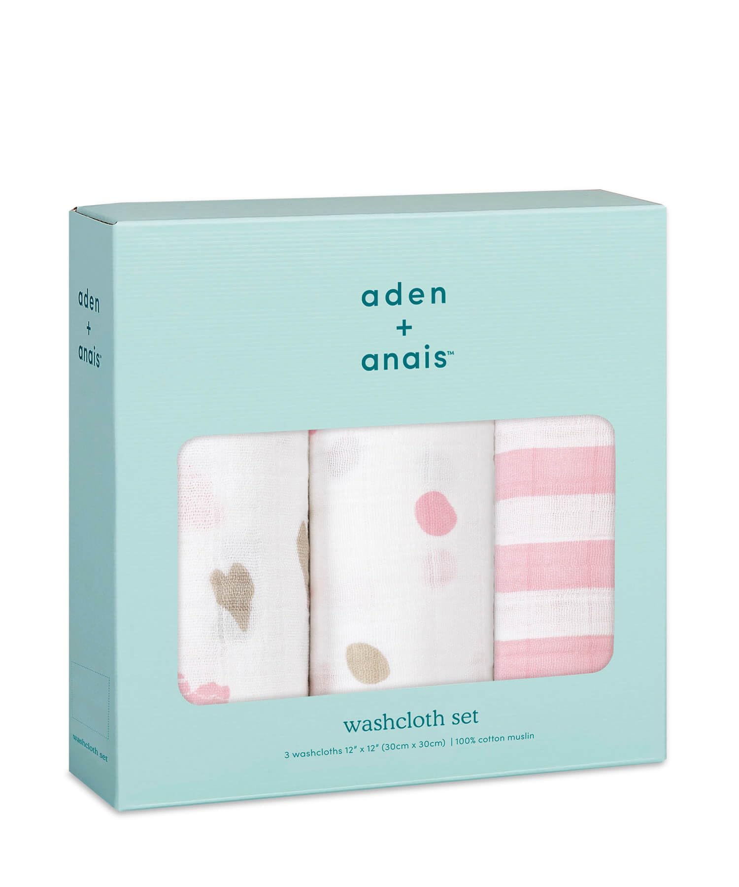 

aden anais aden and anais марлевое полотенце сердце набор из 3 штук 30х30см муслиновый хлопок с петлей подарок для ребенка WCADAB3049 +