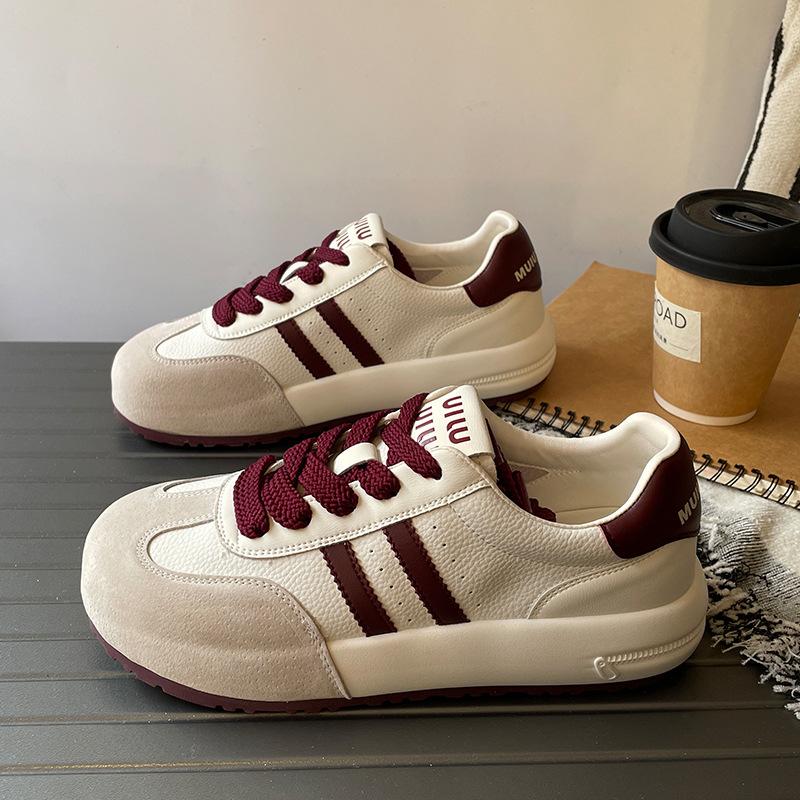 

Dexun shoes women s spring 2025 new women s shoes leather platform Internet celebrity explosion comfortable soft-soled sports shoes single shoes 40 фуксия