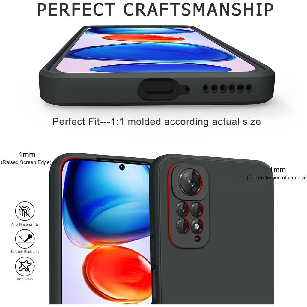Silicone Phone Case for Xiaomi Redmi Note 9 10 11 12 Pro Plus 9T Protective Soft Back Cover Redmi Note 12 Pro 4G 12T Black Bags