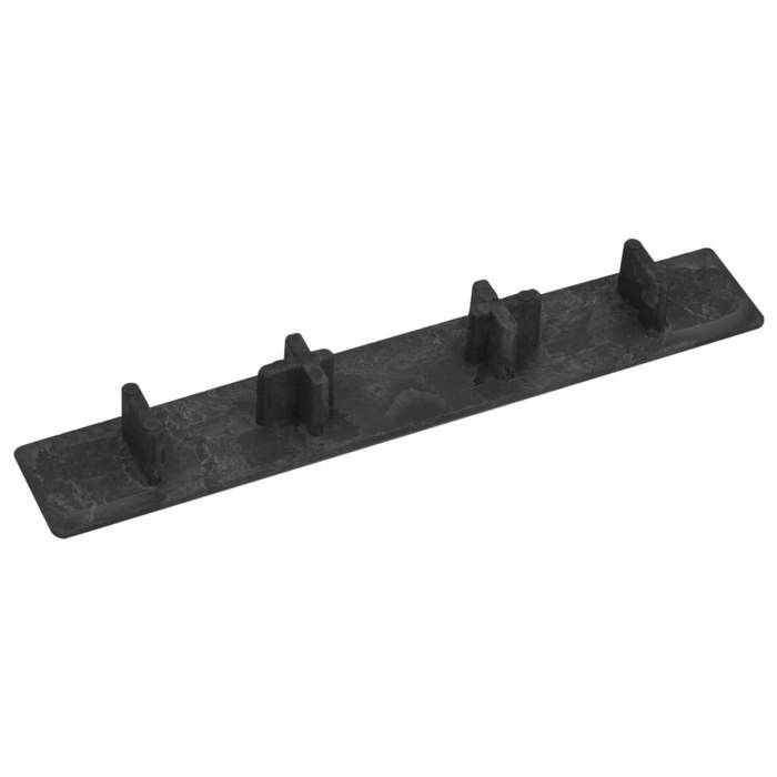 Patio End Caps - vidaXL - Set of 10 - Plastic - Black - 15 X 2.5 Cm