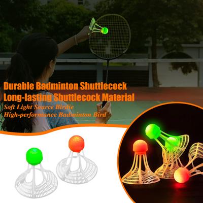 2 Pcs Badminton Shuttlecocks Baseball Practice Windproof Lighting Birdies 360-Degree Lighting Badminton Balls for Sports Activities Fitness
