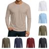 Men's Round Neck Plunger Long Sleeve T-Shirt Top