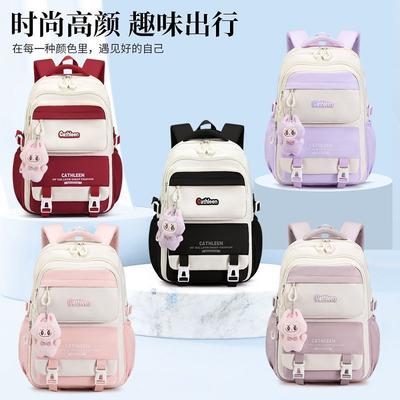 School Bag New Girl Spine Protection Durable Load Reduction Lightweight Backpack Backpack Silk Flower Others