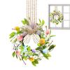 Easter Wreath with Colorful Eggs Easter Decor Artificial Garland Spring Hanging Ornament Spring Wreath Garland for Home Wall