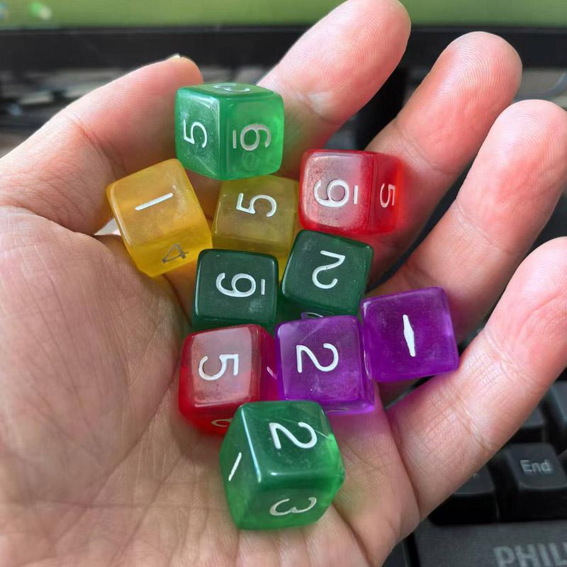 12PCS Transparent Dice 16MM Education Math Games For Ideal for Juegos De Mesa Familiares Divertidos Kids Children Gift