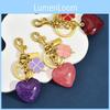 Love Heart Four Leaf Clover Keychain With Glitter Resin Metal For Fashion Bags And Gifts