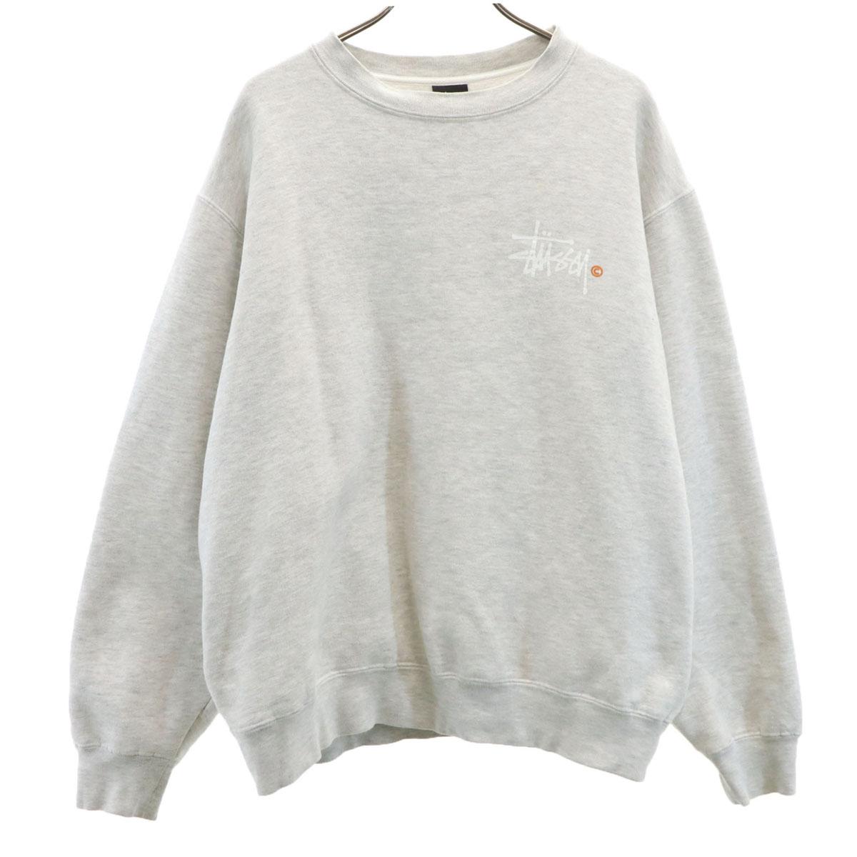 

STUSSY Back logo Long sleeve sweat trainer M gray Back brushed Men s Used