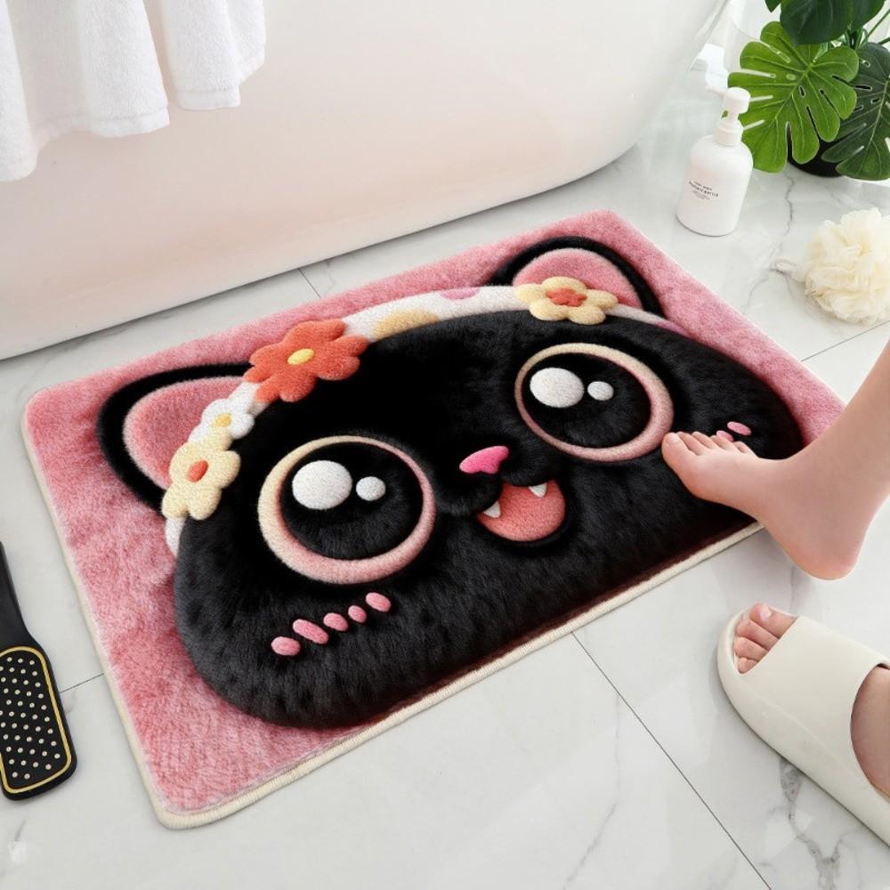 Soft Cat Pattern Floor Mat Non-Slip Animal Area Rug Trendy Bedside Carpet  Home Decor