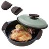Toffy Microwave Grill Pan Cooktop with and Simmering Functions Includes Silicone Mits and Recipe Book K-MW4 (Pale Aqua) - Deep, 6-in-1 Baking,