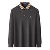 MONTAGUT Men's Pique Cotton Long-Sleeve Polo Shirt