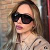 Uv400 Oversized Sunglasses For Women With Grey Polarized Lenses Black Fullframe For Outdoor Sports And Fashion