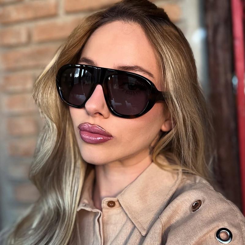 Uv400 Oversized Sunglasses For Women With Grey Polarized Lenses Black Fullframe For Outdoor Sports And Fashion