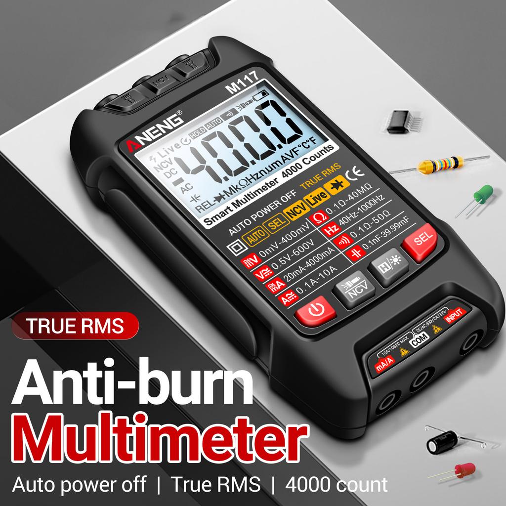 ANENG M117 Multimeter Smart Digital 4000 Counts ACDC Spannungs-Strommesser Professionell