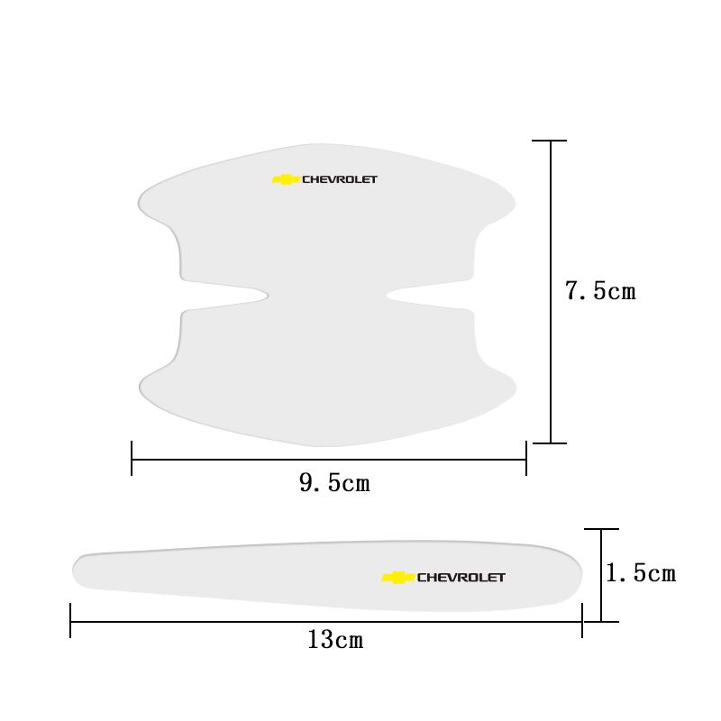 8Pcs TPU Car Door Handle Film Anti Scratch Stickers Decal For Chevrolet Spark Captiva Cruze Malibu Equinox Trax Camaro Blazer