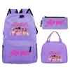 Demon Hunters Printed Children's Backpack Three-piece Campus Fashion Primary and Secondary School Students Large Capacity School Bag