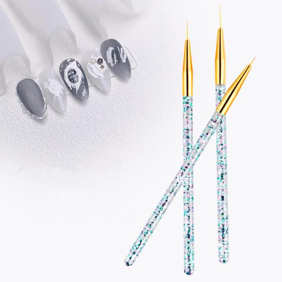 Yousheng 3Pcs Nail Drawing Pens Unique Pattern Ultra-thin Acrylic Nail Art Carving Pens DIY Manicure Gadget for Women
