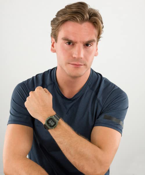 Casio Classic Quartz Stainless Steel and Resin Black Men's Watch, (Model W-218H-3AVCF).