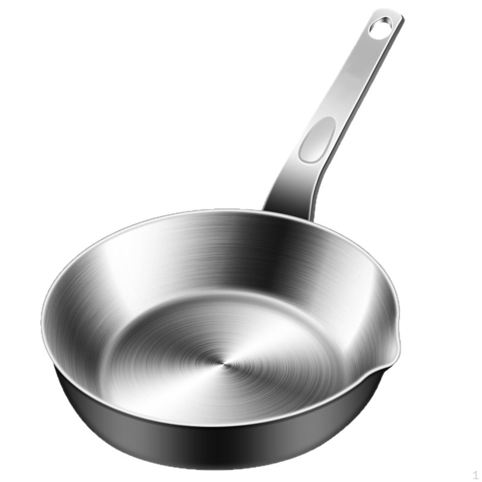 Mini Frying Pan Uncoated Stainless Steel Long Handle SingleServing Skillet 316 316 Steel Multi-ply