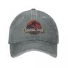 Jurassic Park Steinlogo Unisex Stil Baseballcaps Distressede Vaskede Hatter Caps Vintage Utendørsaktiviteter Solhatt